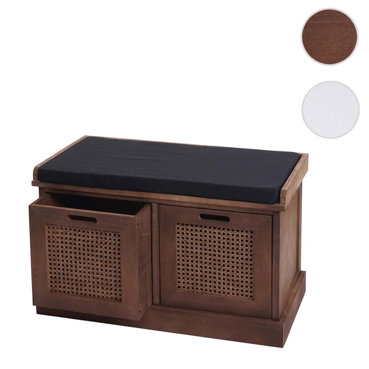 SITZBANK AUFBEWAHRUNGSBOXEN Schwarz - Schwarz, Holz (75/47/40cm) - MCW