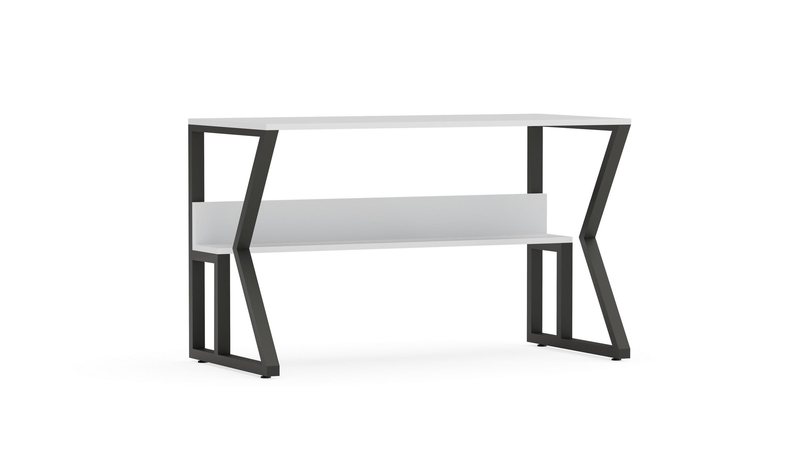 COMPUTERTISCH Wake - Schwarz/Weiß, Holzwerkstoff (120/60/72.8cm) - Decorotika