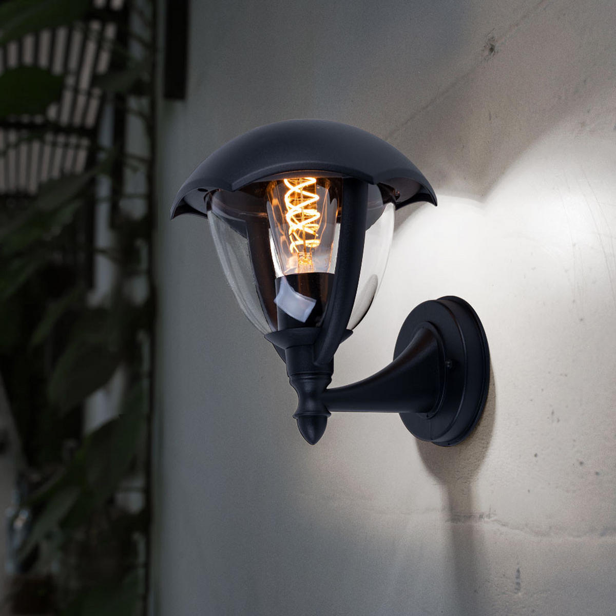 LED WANDLEUCHTE Aluminium Schwarz 2er Set - Schwarz, Glas (20/20/23.8cm)