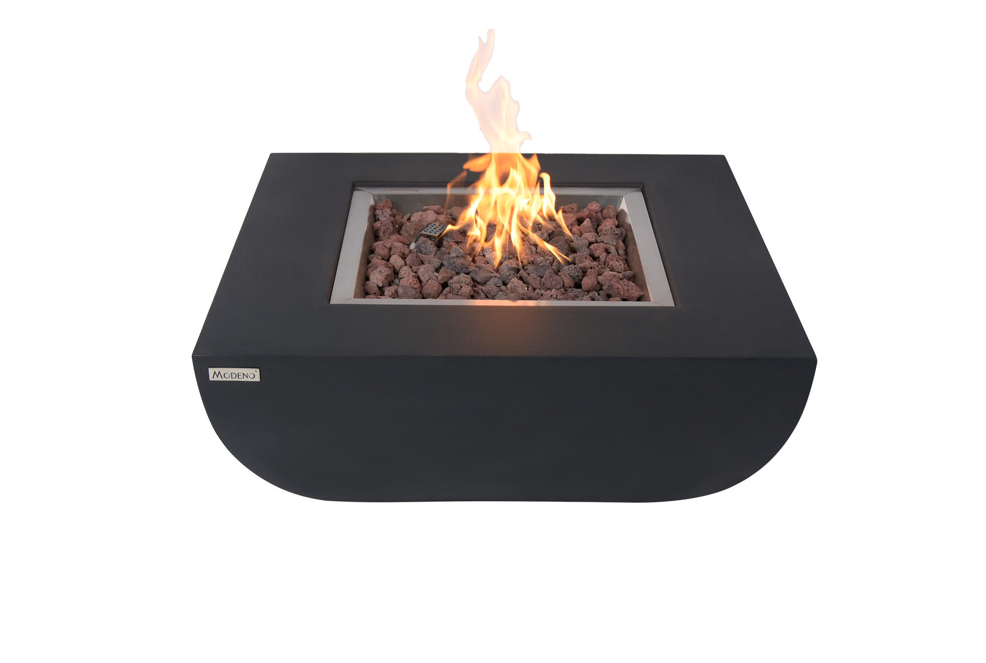 FEUERSTELLE Itasy in Beton-Optik schwarz aus Faserbeton - Schwarz, Stein (106/40/106cm) - Elementi