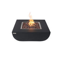 FEUERSTELLE Itasy in Beton-Optik schwarz aus Faserbeton - Schwarz, Stein (106/40/106cm) - Elementi