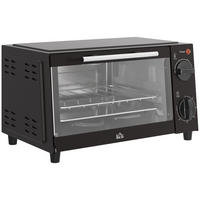 MINIBACKOFEN 9L 750W Mini Ofen mit Backblech & Grillrost, Einstellbare Temperatur 100-230°C, 60 Min. Timer, Schwarz - Schwarz, Metall (35/20/24.6cm) - Beaface