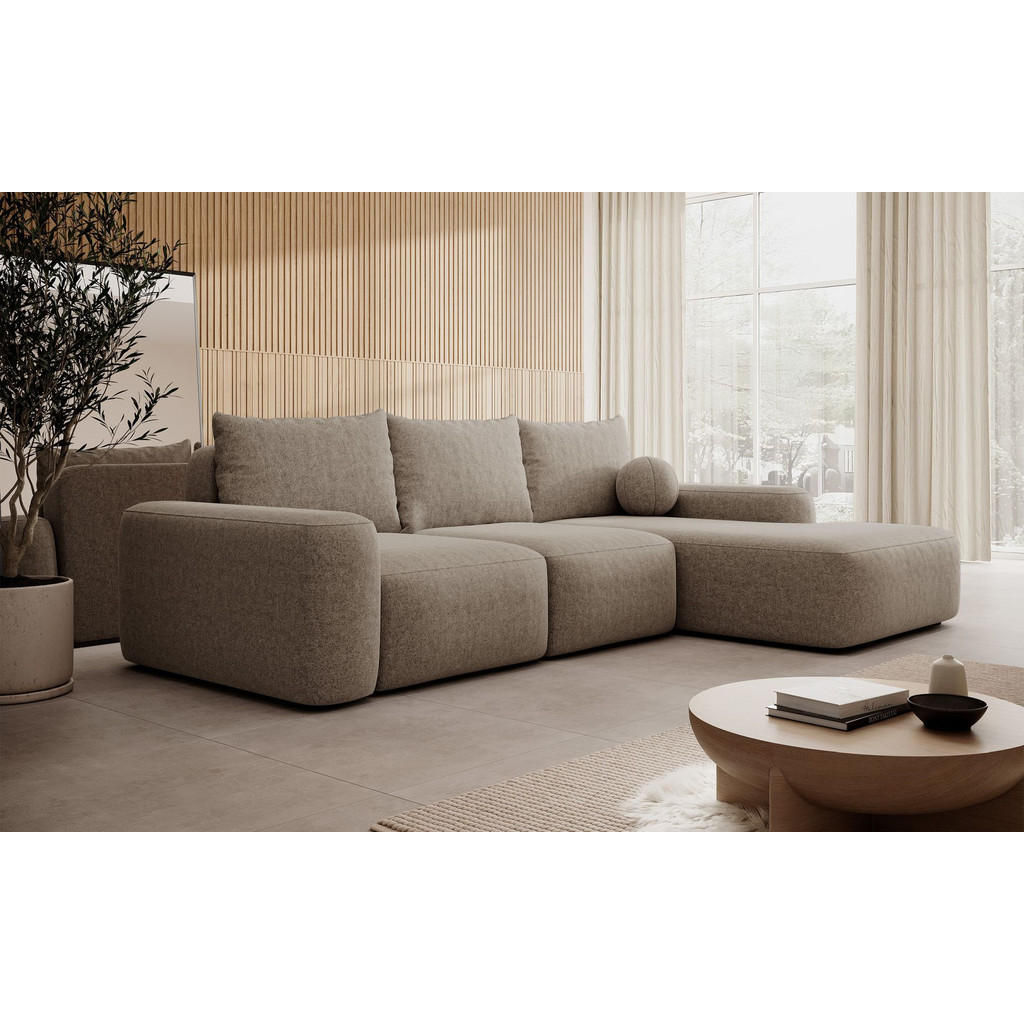 Thumbnail - Selsey Ecksofa, Hellbraun, Textil, 4-Sitzer, Ottomane rechts, L-Form,L-Form, 264x162 cm, Wohnzimmer, Sofas & Couches, Wo...