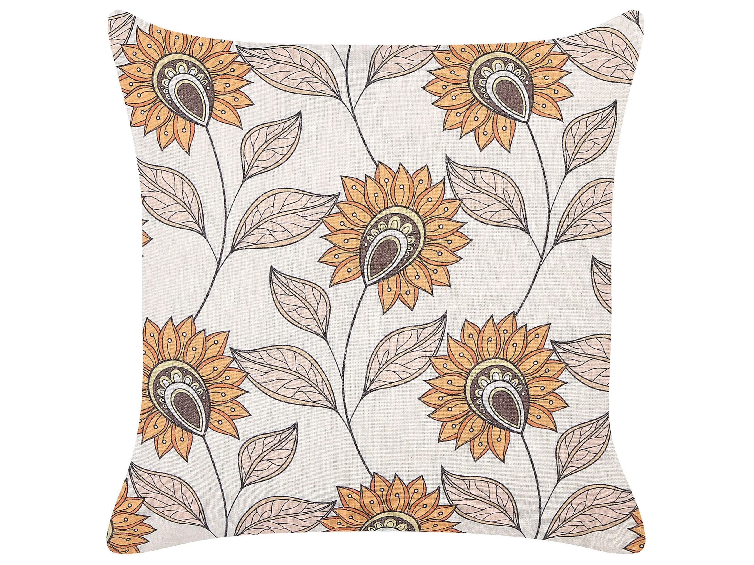 DEKOKISSEN 2er-Set Cremeweiß 45/45 cm Tuberose - Ecru, Textil (45/45cm) - Beliani