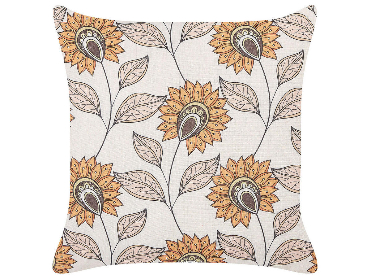 DEKOKISSEN 2er-Set Cremeweiß 45/45 cm Tuberose - Ecru, Textil (45/45cm) - Beliani
