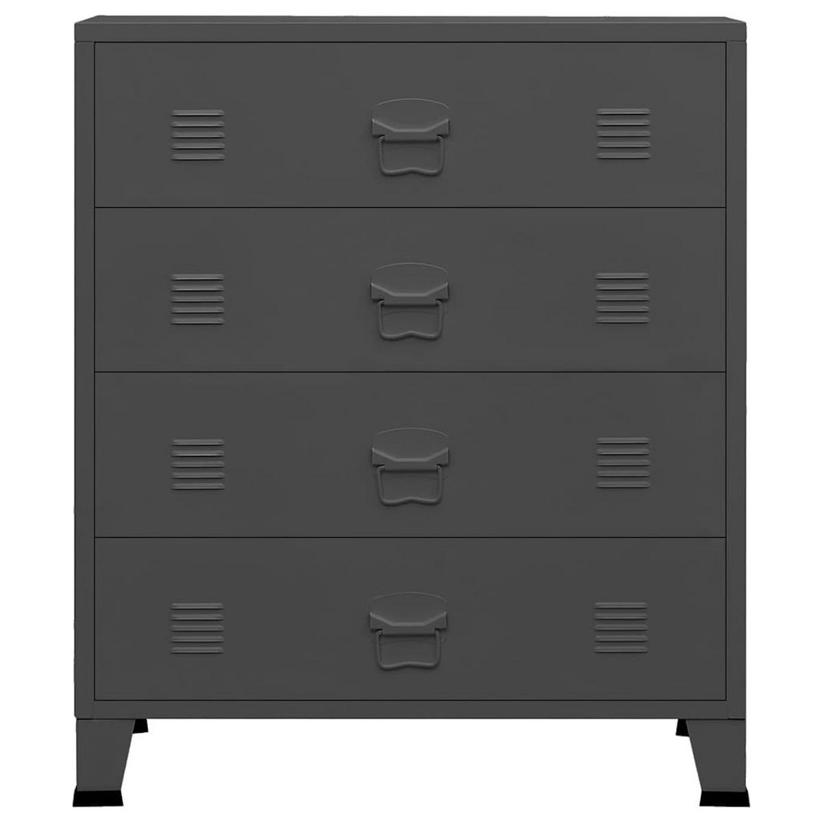 INDUSTRIAL Kommode Mit Schubladen Anthrazit 78/40/93 Cm Metall - Anthrazit, Metall (40/93/78cm) - vidaXL