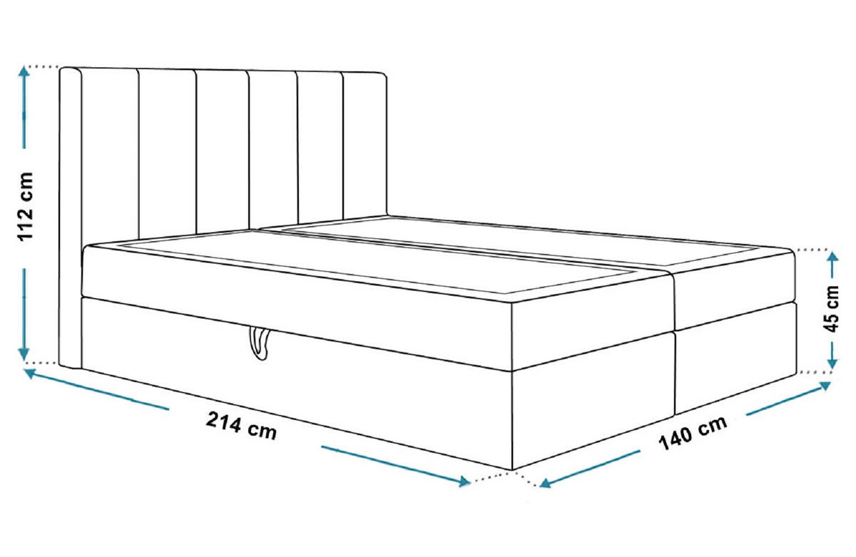 BOXSPRINGBETT 140x200 Foro, Samt, Matratze und Bettkasten, Hellgrau - Hellgrau, Holz/Textil (140/200cm) - Emporius