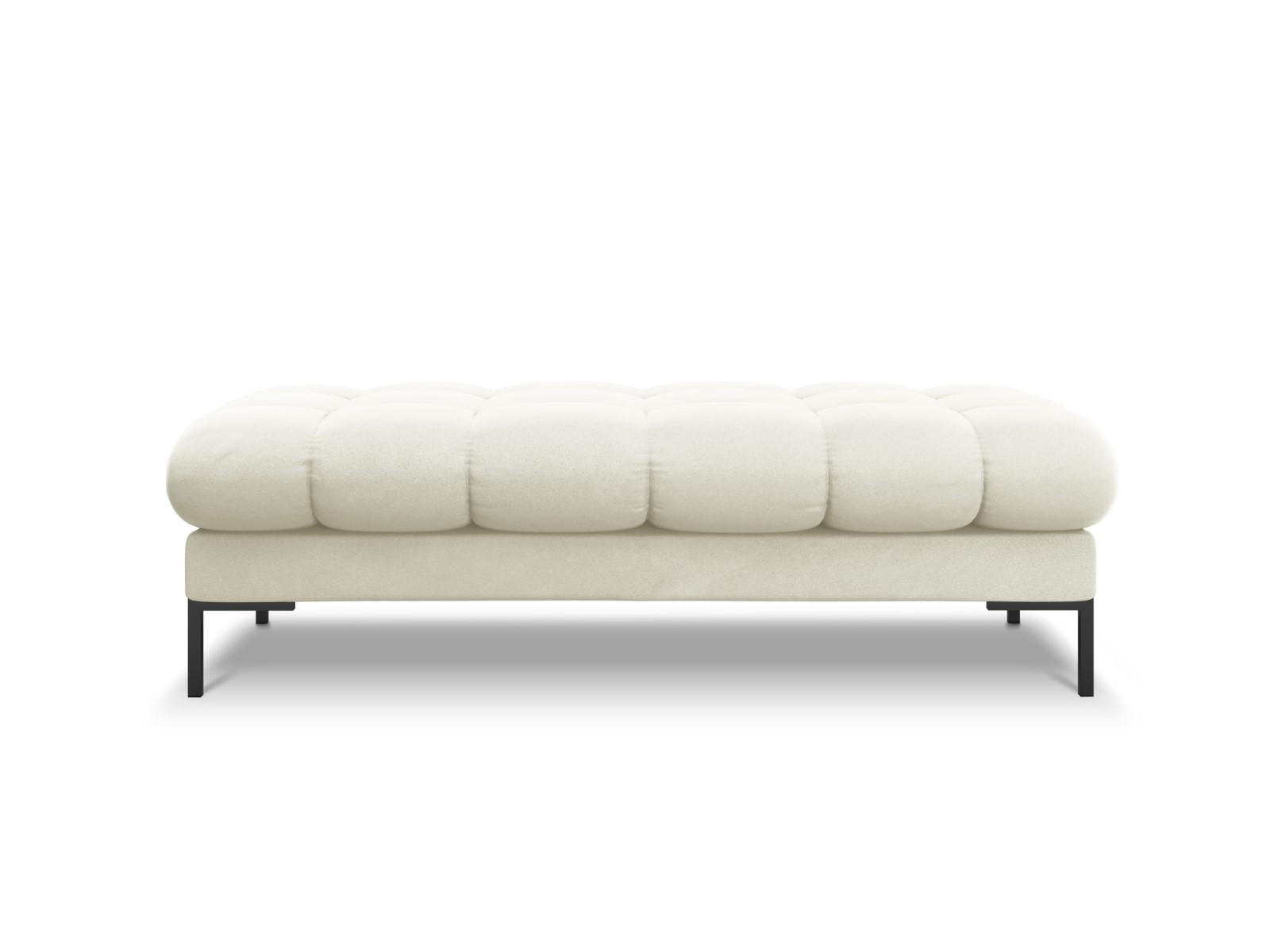 BANK Mamaia aus Samt leichtes beige 2 Sitzplätze - Creme, Textil (133/41/62cm) - Micadoni