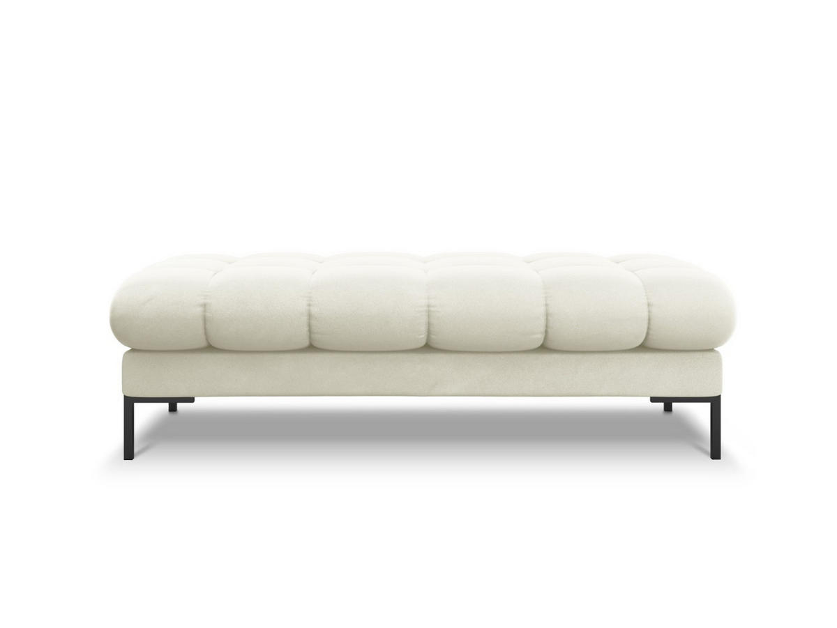 BANK Mamaia aus Samt leichtes beige 2 Sitzplätze - Creme, Textil (133/41/62cm) - Micadoni