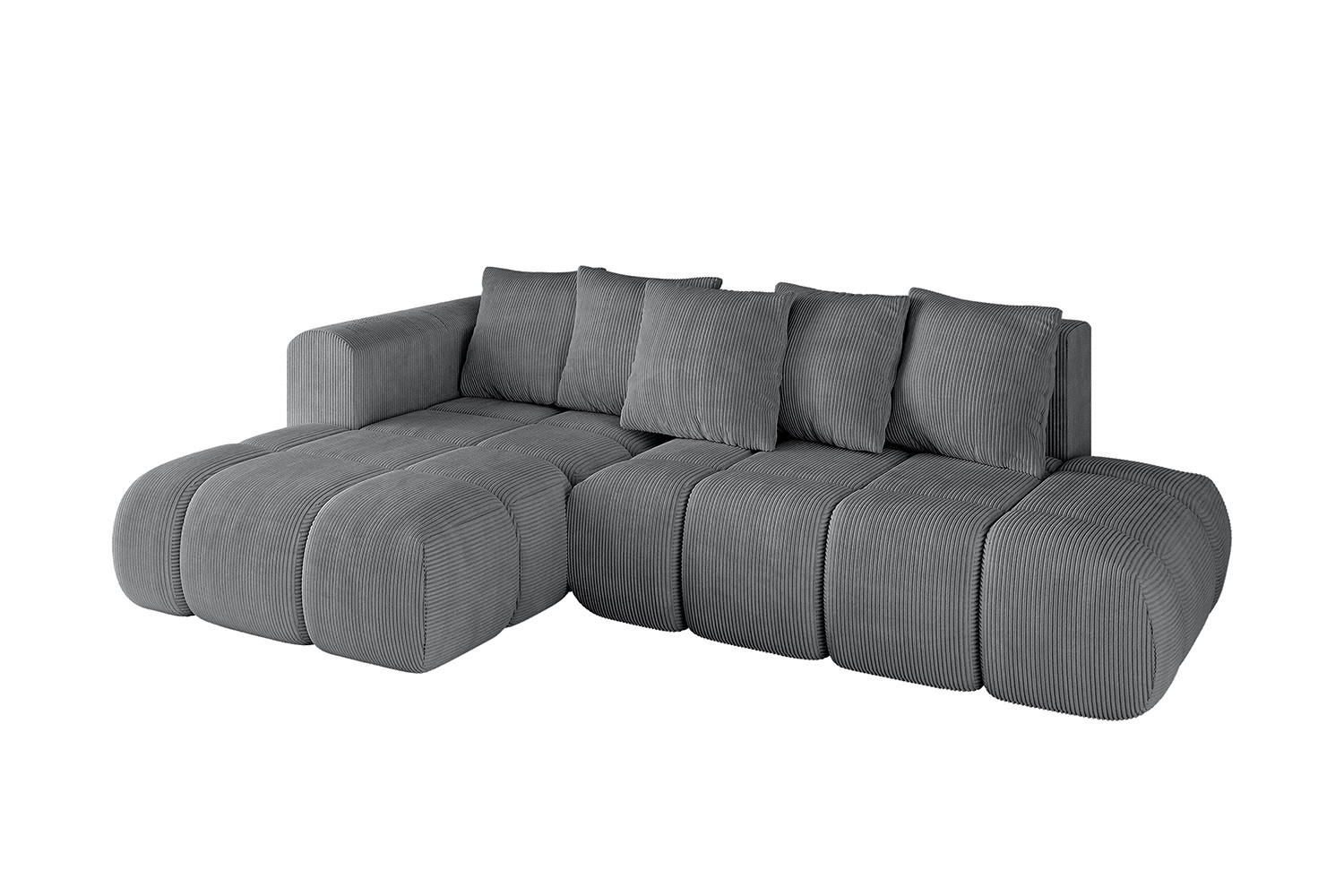 ECKSOFA Ottomane Links CLOUD-L-v1 289x180x40 Dunkelgrau Cord - Dunkelgrau, Holzwerkstoff/Kunststoff (180/289cm) - ALTDECOR