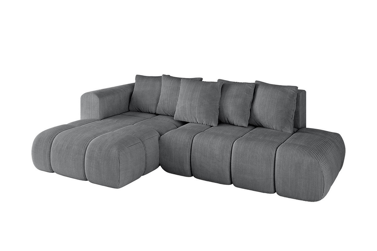 ECKSOFA Ottomane Links CLOUD-L-v1 289x180x40 Dunkelgrau Cord - Dunkelgrau, Holzwerkstoff/Kunststoff (180/289cm) - ALTDECOR