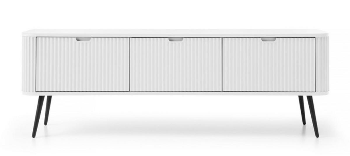 TV-SCHRANK Weiß ZOJA Gefräst - Schwarz/Weiß, Holzwerkstoff (168/56/39cm) - Sepro Meble