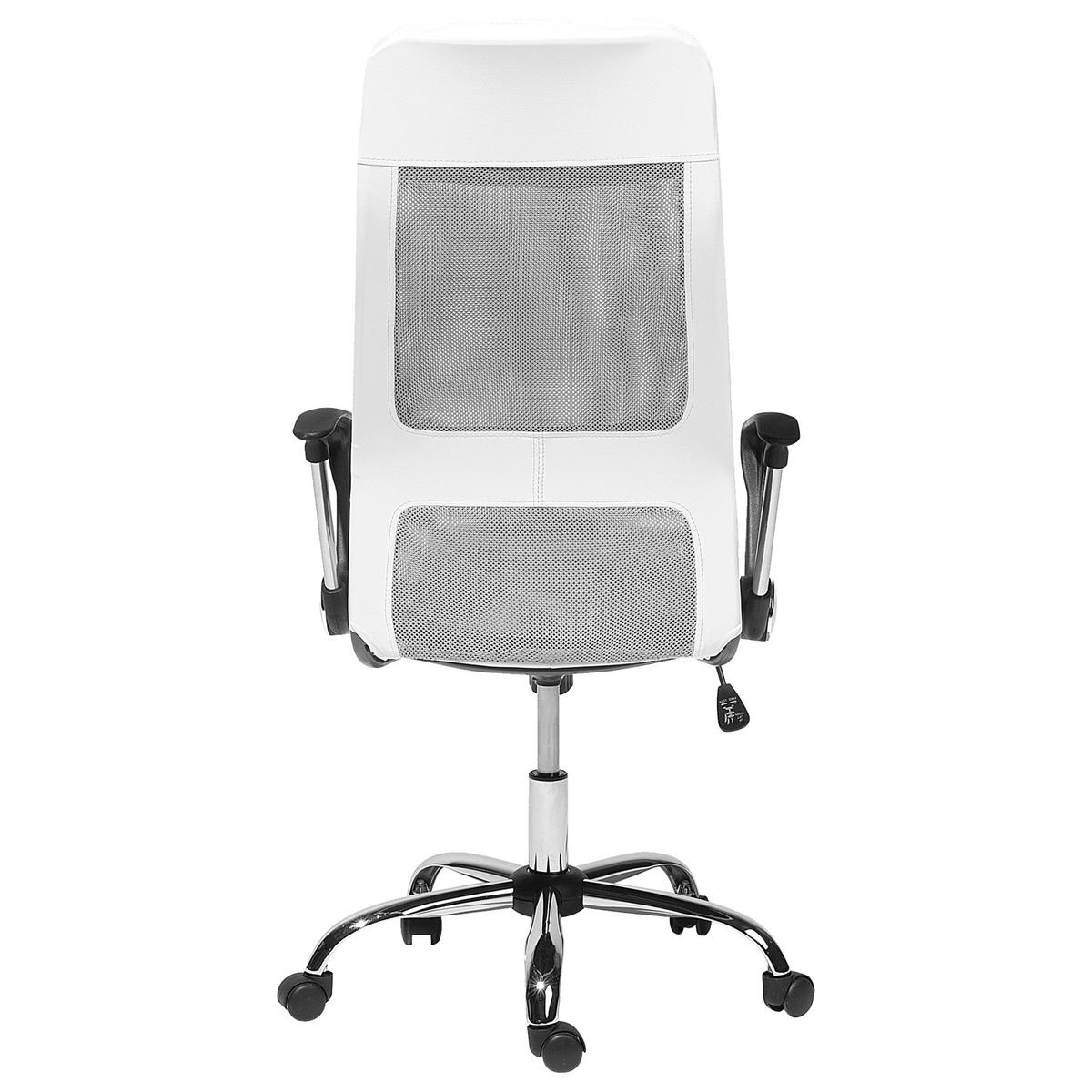BÜROSTUHL Kunstleder Weiß Pioneer - Weiß, Kunststoff/Textil (63/118/63cm) - Beliani