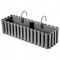 BALKONKASTEN mit Griffen und Bewässerungssystem, 60 cm, grau - Grau, Kunststoff (18/58cm) - KADAX