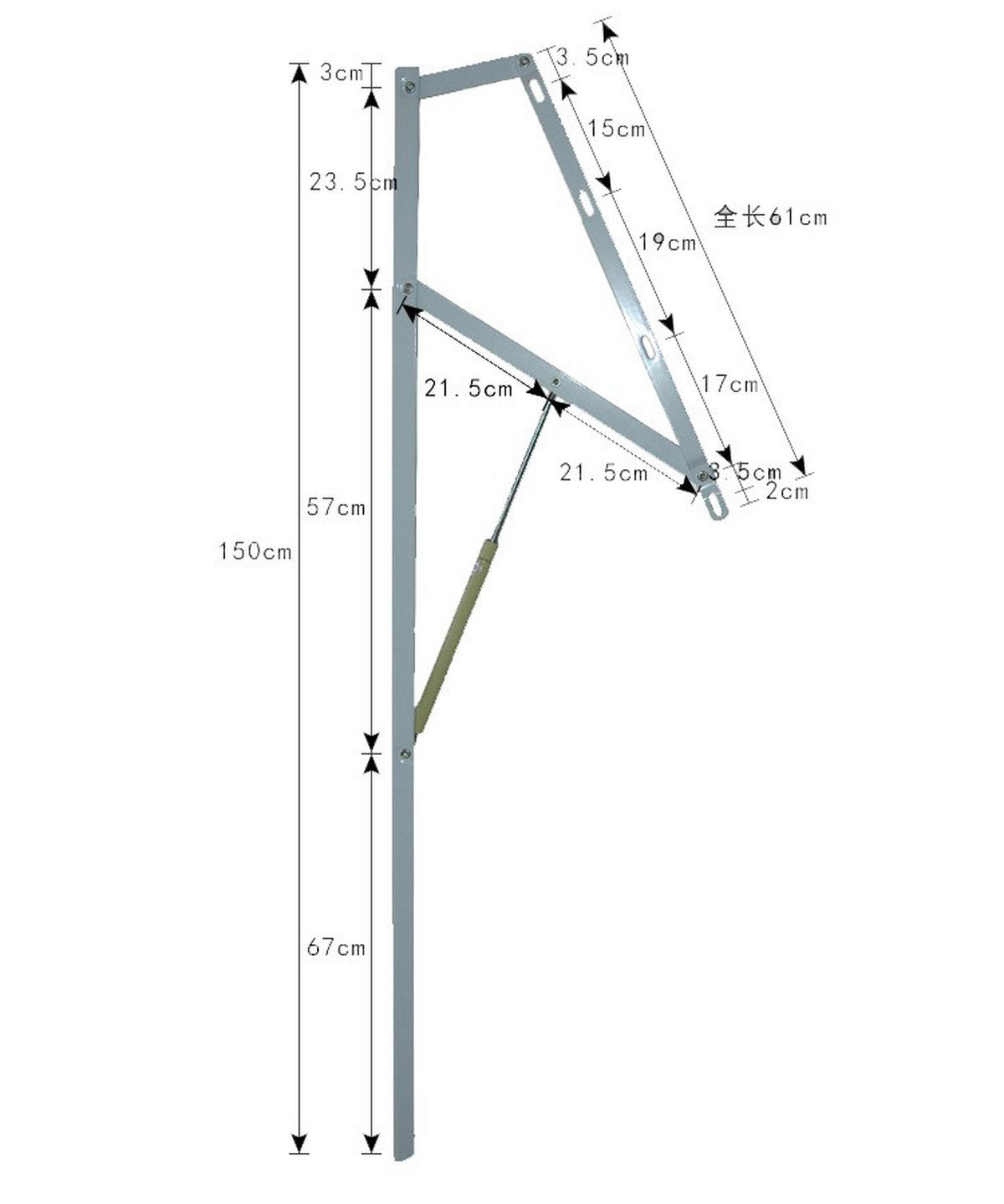 SOMIERĂ 160x200 Ramă din metal rabatabilă cu piston cu gaz - alb, compozit lemnos - RAUMHIRSCH FURNITURE