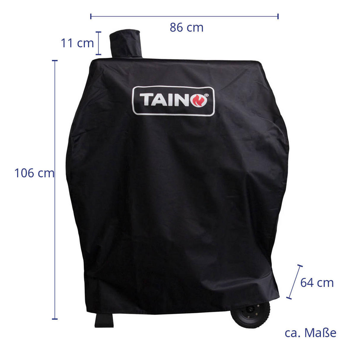 ABDECKHAUBE Smoker HERO XL - Schwarz, Kunststoff (86/106/64cm) - TAINO