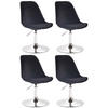 STUHL 4er Set Samt schwarz - Chromfarben/Schwarz, Textil/Metall (48/76/57cm) - CLP