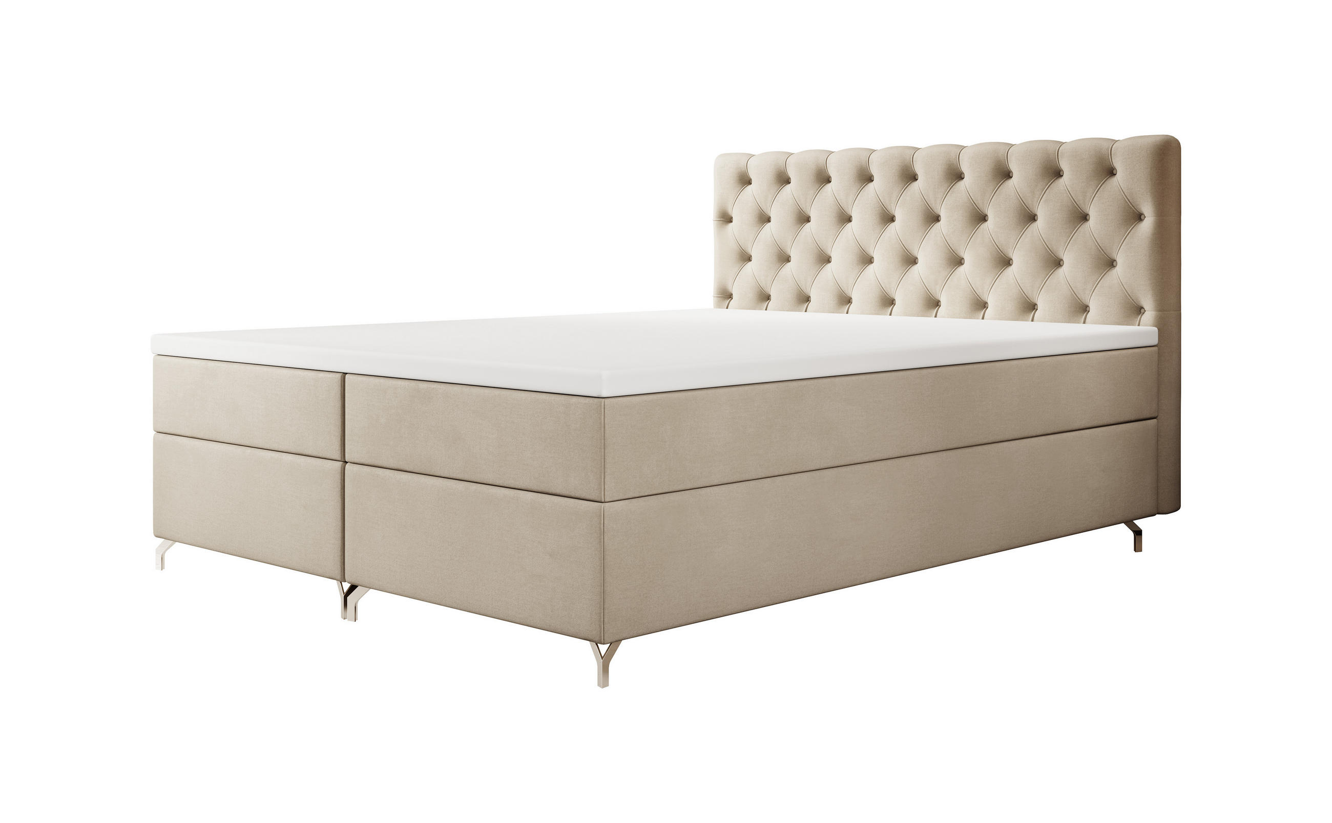 BOXSPRINGBETT Piko Beige 200 x 200 cm - Beige, Kunststoff/Textil (200/200cm) - Luxkor24
