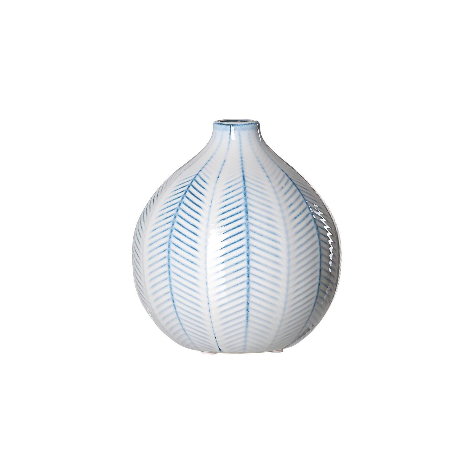 KUGELVASE Reef weiß-blau 20 cm - Blau/Weiß, Keramik (20cm) - Ritzenhoff Breker