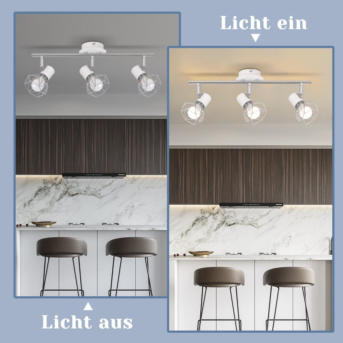 STRAHLER Chloris 3-flammig 49/10/20 cm - Weiß, Metall (49/10/20cm) - Nettlife