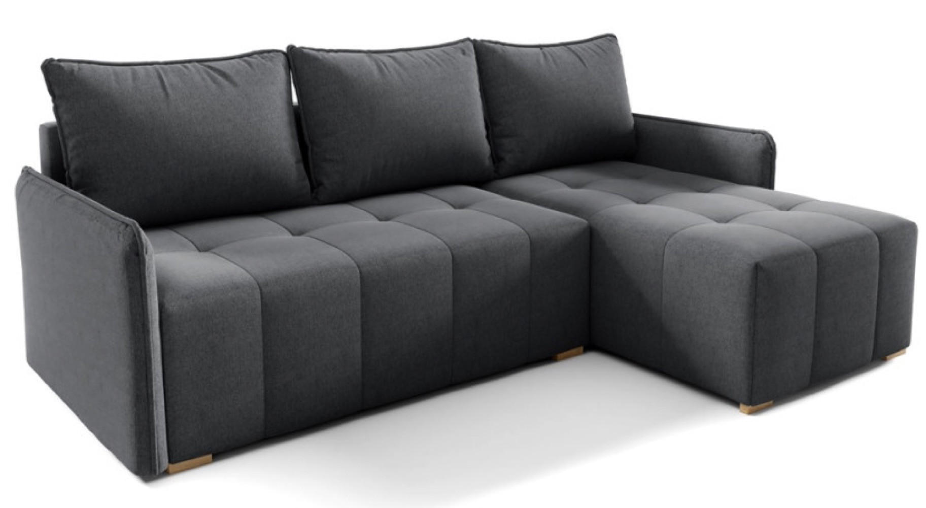 ECKSOFA Grafitowy GREND Rechts - Graphitfarben, Textil (210/140cm) - Sepro Meble
