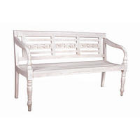 GARTENBANK Tomas Weiß 3-Sitzer Terrassenbank - Weiß, Holz (150/90/52cm) - DELUKE