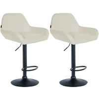 BARHOCKER 2 Stoff Creme - Creme/Schwarz, Textil/Metall (51/89/52cm) - CLP