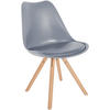 STUHL Kunststoff grau - Eukalyptusholzfarben/Grau, Holz/Kunststoff (48/81/54cm) - CLP