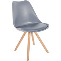 STUHL Kunststoff grau - Eukalyptusholzfarben/Grau, Holz/Kunststoff (48/81/54cm) - CLP