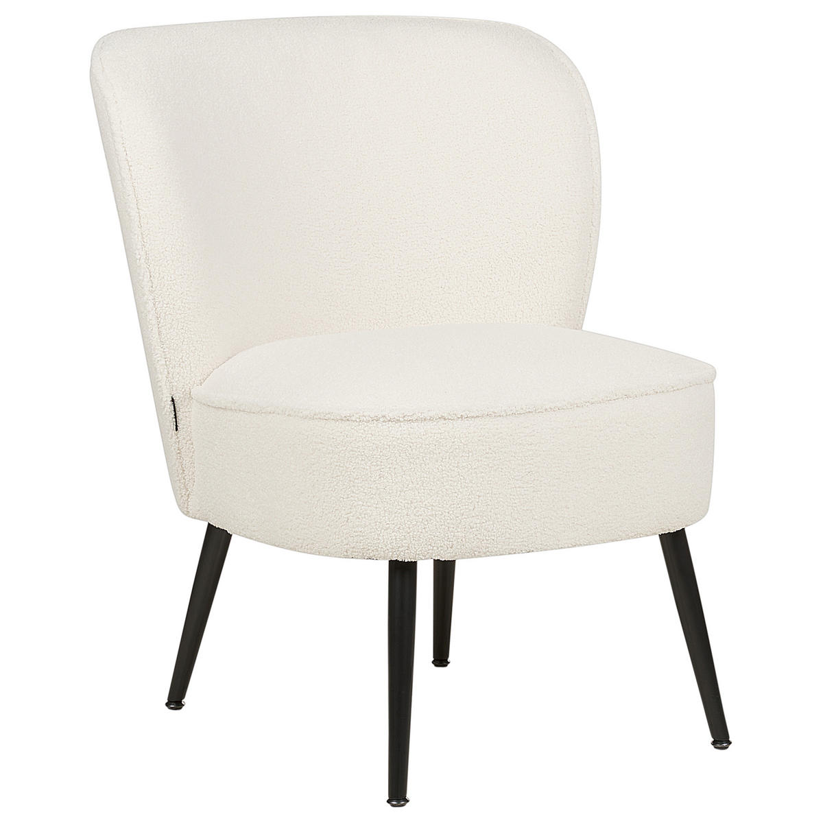 FOTEL Buklé fehér/fekete Voss - fekete/krém, textil (60/76/52cm) - Beliani