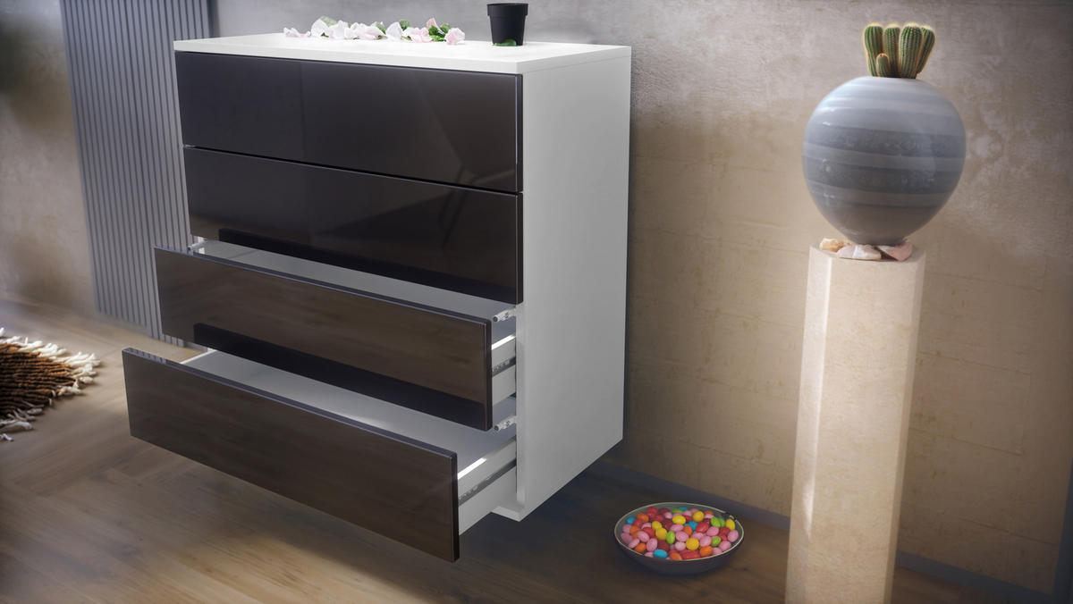 GARDEROBE Horizon Weiß matt - Weiß, Holzwerkstoff (142/146/35cm) - Vladon
