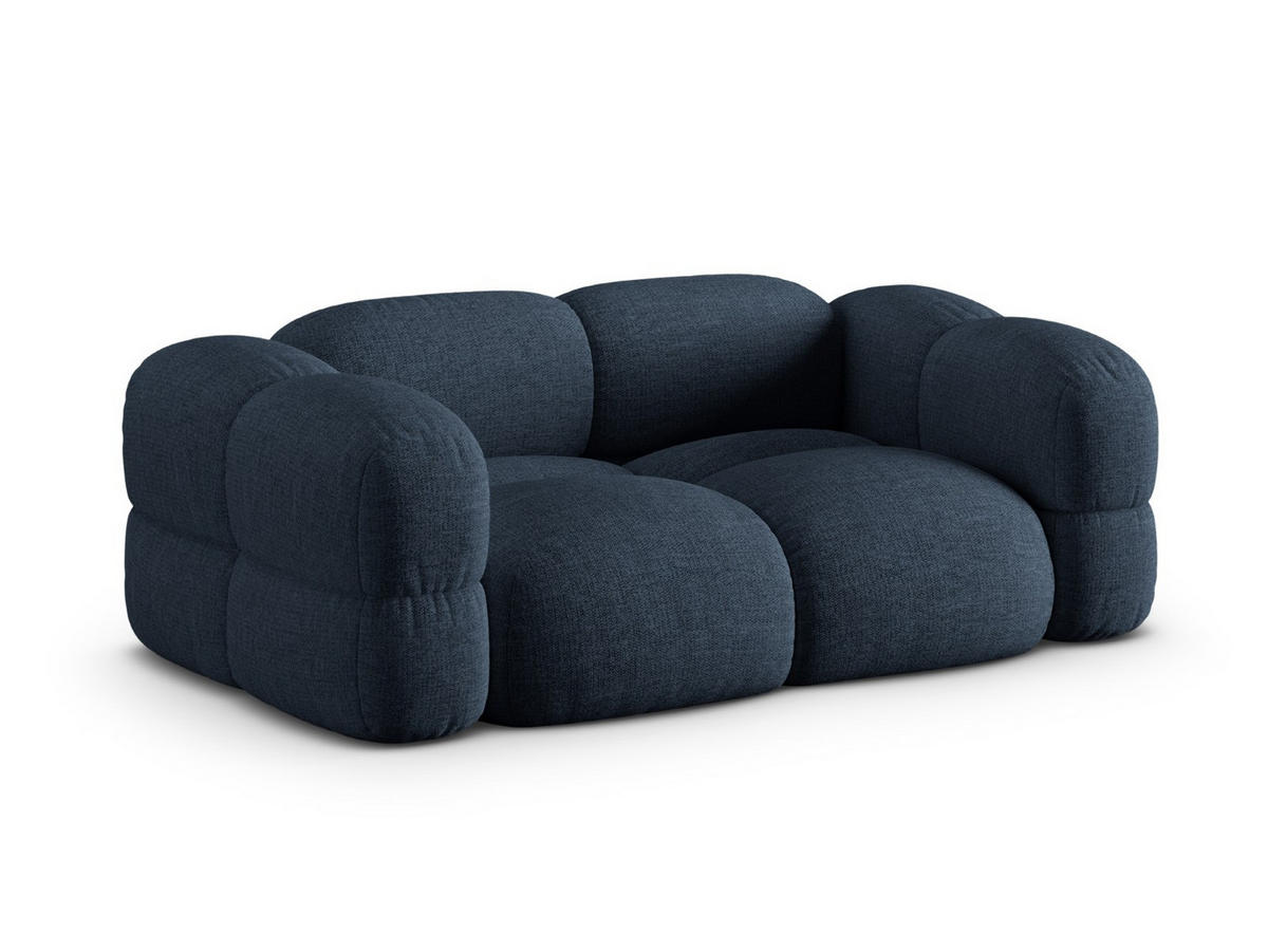 SOFA Loretto aus strukturiertem Stoff dunkelblau 3 Sitzplätze - Dunkelblau, Textil (100/68/210cm) - Cosmopolitan Design