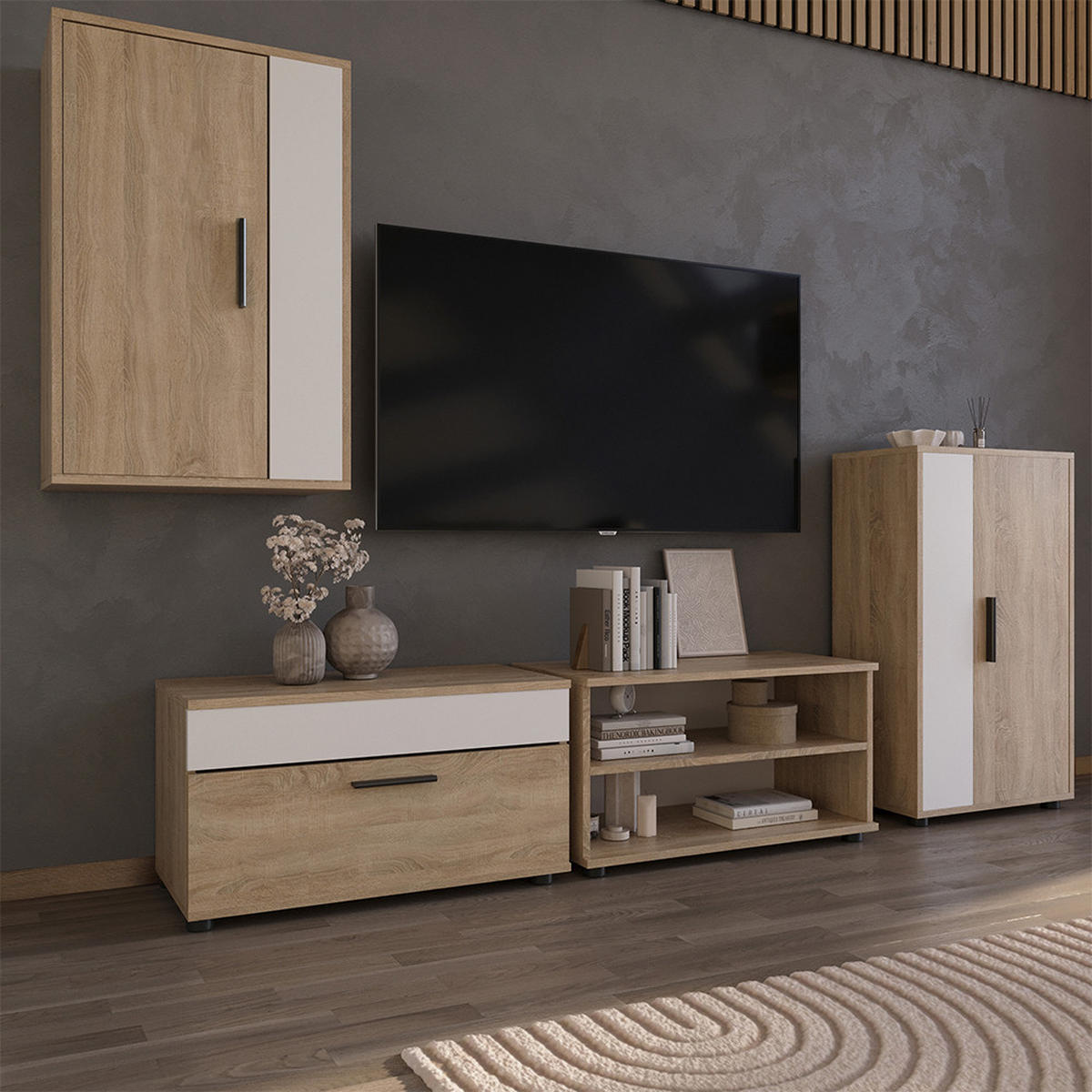 Weiß/Sonoma Eiche, Holzwerkstoff (70.8/38.9/35.3cm) - Vicco