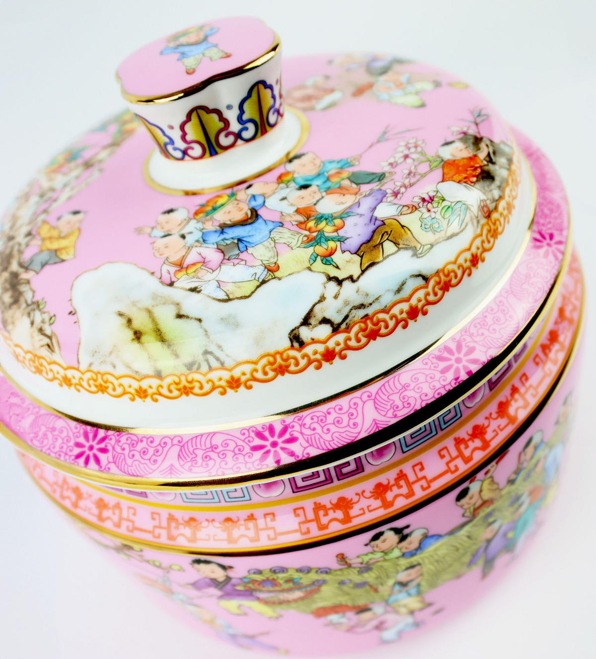 DECKELDOSE Chinese Children rosa - Rosa, Keramik (17/15/17cm) - FURNARO