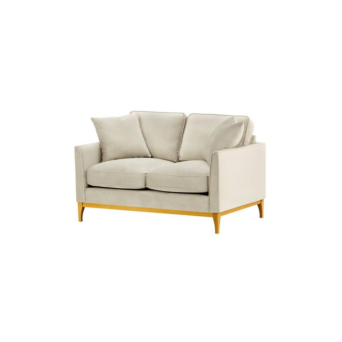 ZWEISITZER-SOFA Linara-Velluto 2 - Creme, Holz/Textil (141/91/95cm)