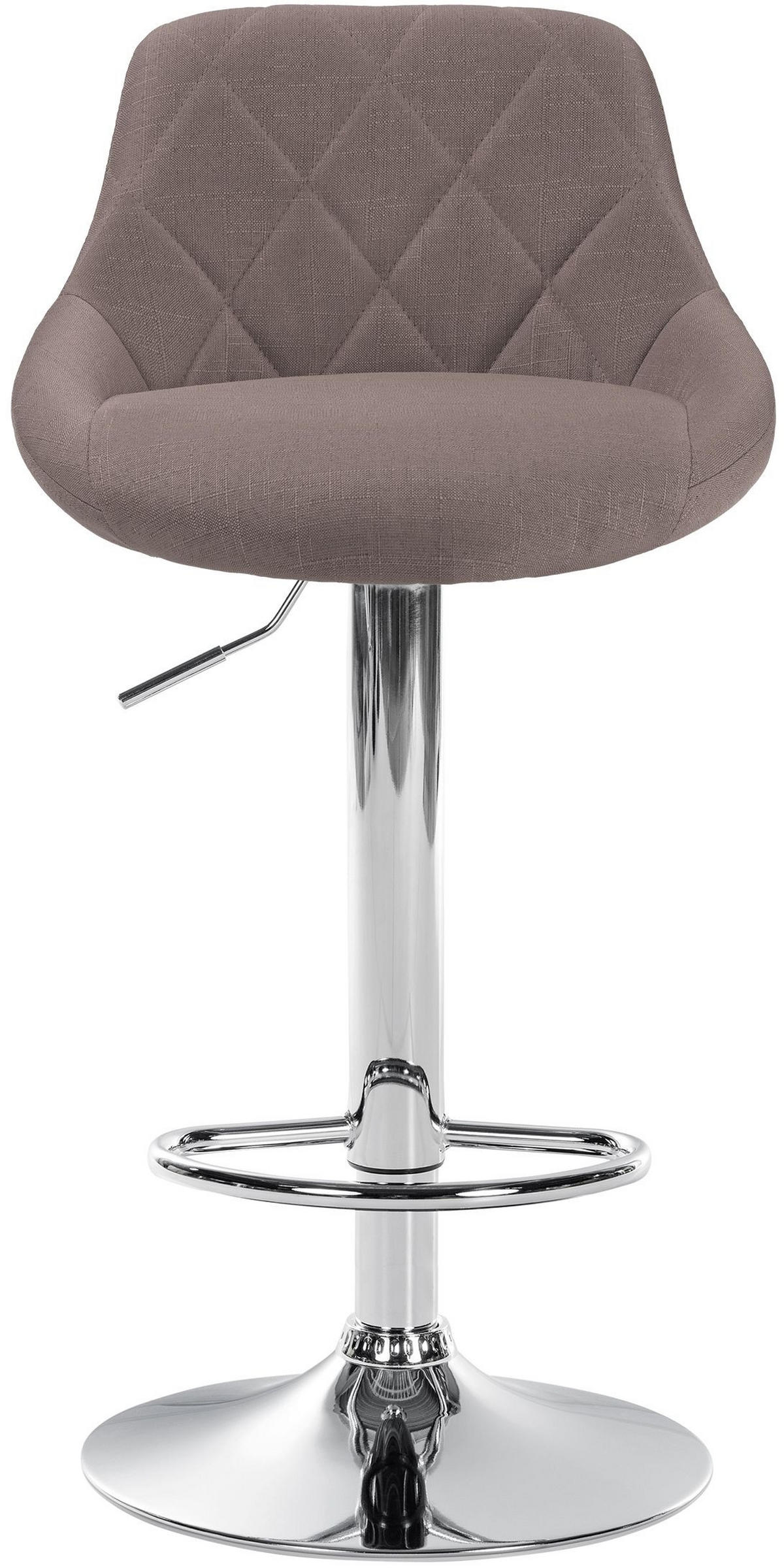 BARHOCKER Stoff taupe - Taupe/Chromfarben, Textil/Metall (46/83/49cm) - CLP