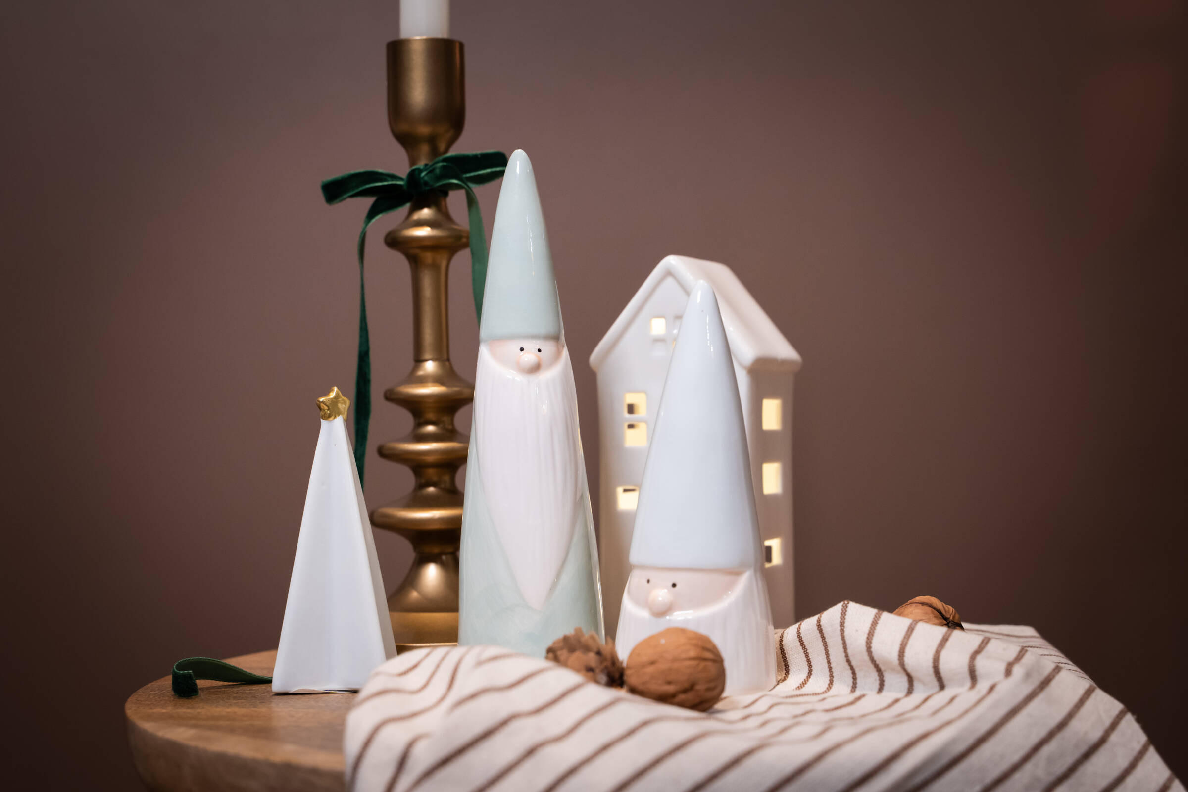 WEIHNACHTSDEKO Wichtelmännchen 11 cm - Weiß, Keramik (6/11.5/6cm) - Home Styling Collection