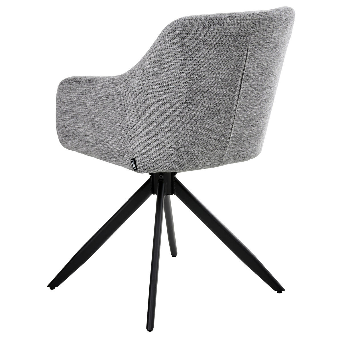 JÍDELNÍ ŽIDLE 2 ks sada otočná Látka Šedá Likely - světle šedá, textil (56/85/71cm) - Beliani