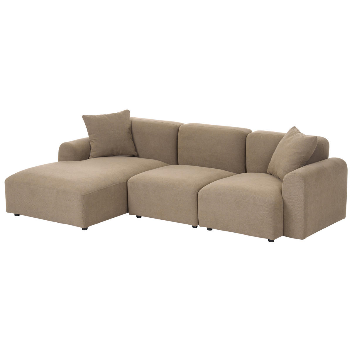 ROHOVÁ POHOVKA modul 3-místná Látka Hnědá pravostranná Hede - hnědá, textil (244/148cm) - Beliani
