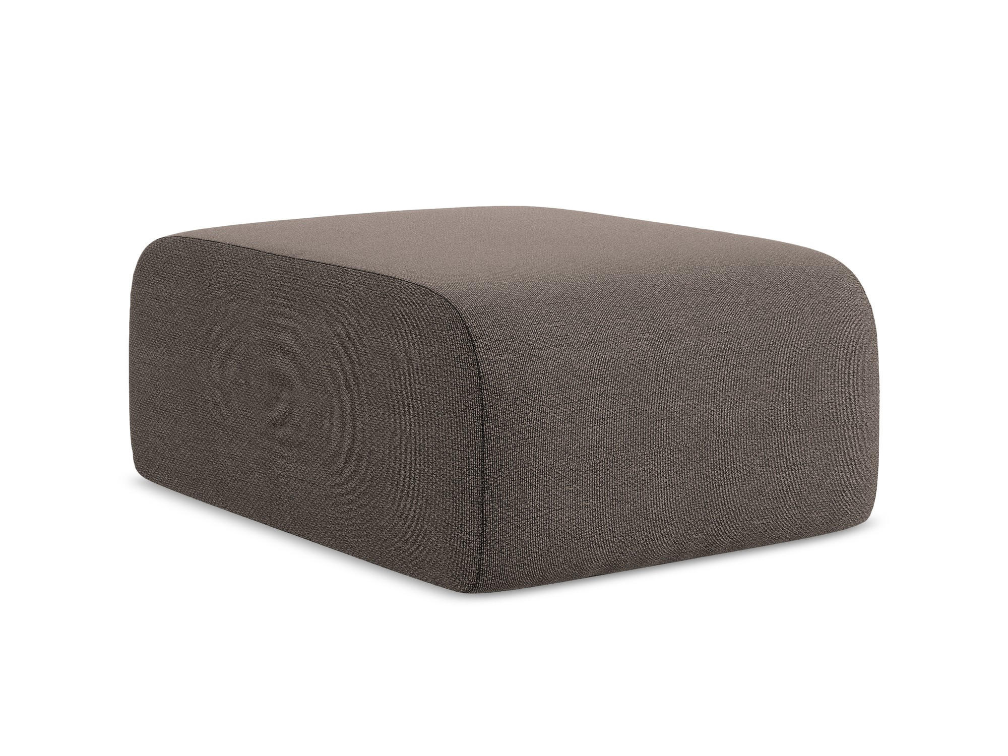 POUF Bouclé Stoff Braun - Schwarz/Mokka, Holzwerkstoff/Kunststoff (72/42/94cm) - Makamii