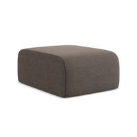 POUF Bouclé Stoff Braun - Schwarz/Mokka, Holzwerkstoff/Kunststoff (72/42/94cm) - Makamii