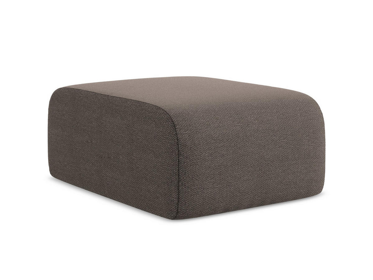 POUF Bouclé Stoff Braun - Schwarz/Mokka, Holzwerkstoff/Kunststoff (72/42/94cm) - Makamii