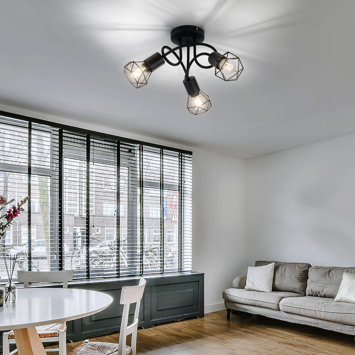 DECKENLEUCHTE XARA I Schwarz Metall - Schwarz, Metall (36/36/20cm) - Globo Lighting