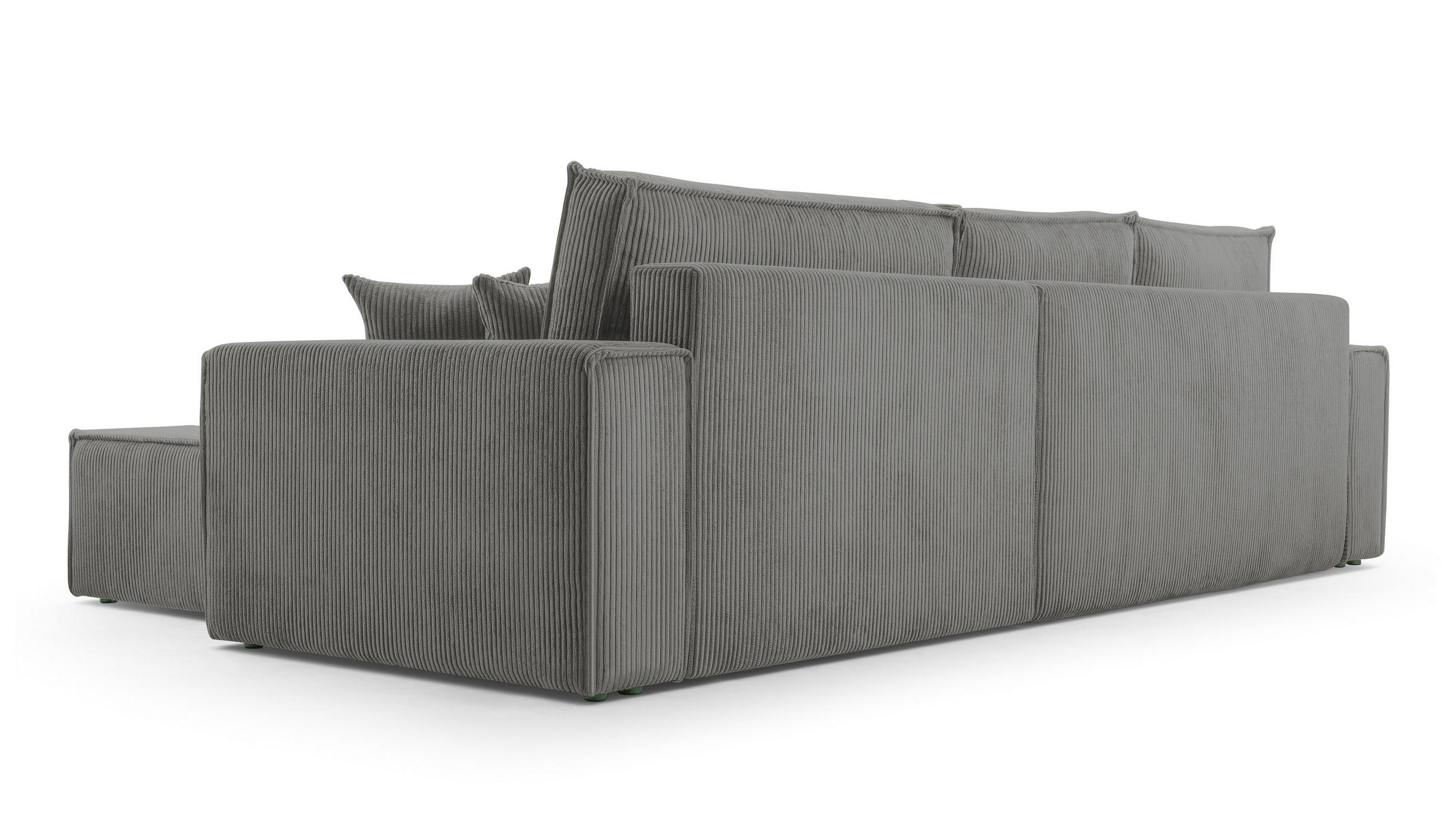 ECKSOFA L Form Cedria Grey 287/145/85 cm mit Schlaffunktion - Schwarz/Grau, Kunststoff/Textil (287/145cm) - AX Living