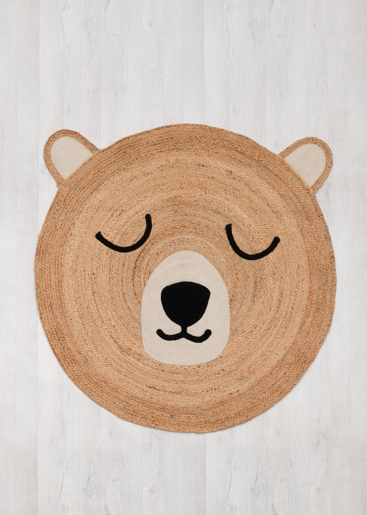 JUTE-TEPPICH Teddybär Ø 120 cm - Braun, Naturmaterialien (120/127cm)