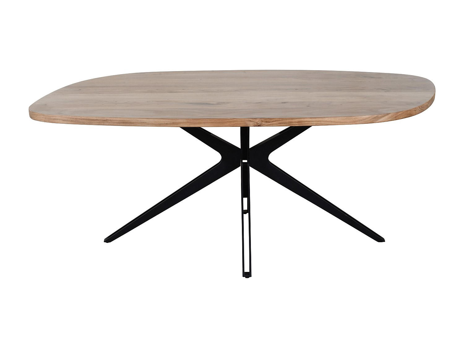 ESSTISCH - 8 Personen - Holz, Platte - Schwarz, Naturfarben Hell - LIVIANI - Schwarz/Naturfarben, Holz (100/190/76cm) - Vente-Unique