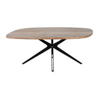 ESSTISCH - 8 Personen - Holz, Platte - Schwarz, Naturfarben Hell - LIVIANI - Schwarz/Naturfarben, Holz (100/190/76cm) - Vente-Unique