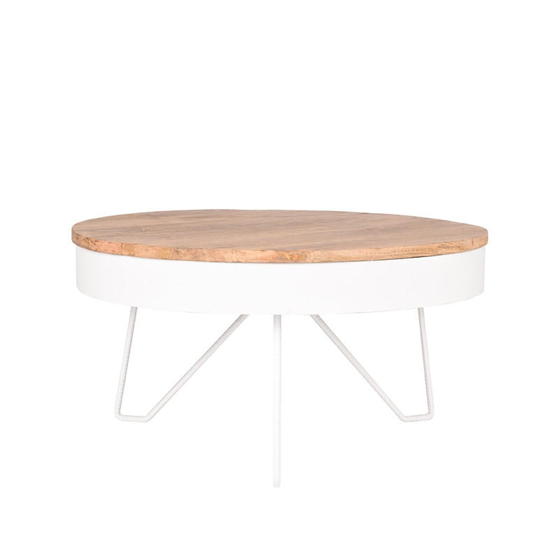 COUCHTISCH Saran Weiß 80/80/43 cm - Weiß, Metall (80/80/43cm) - LABEL51