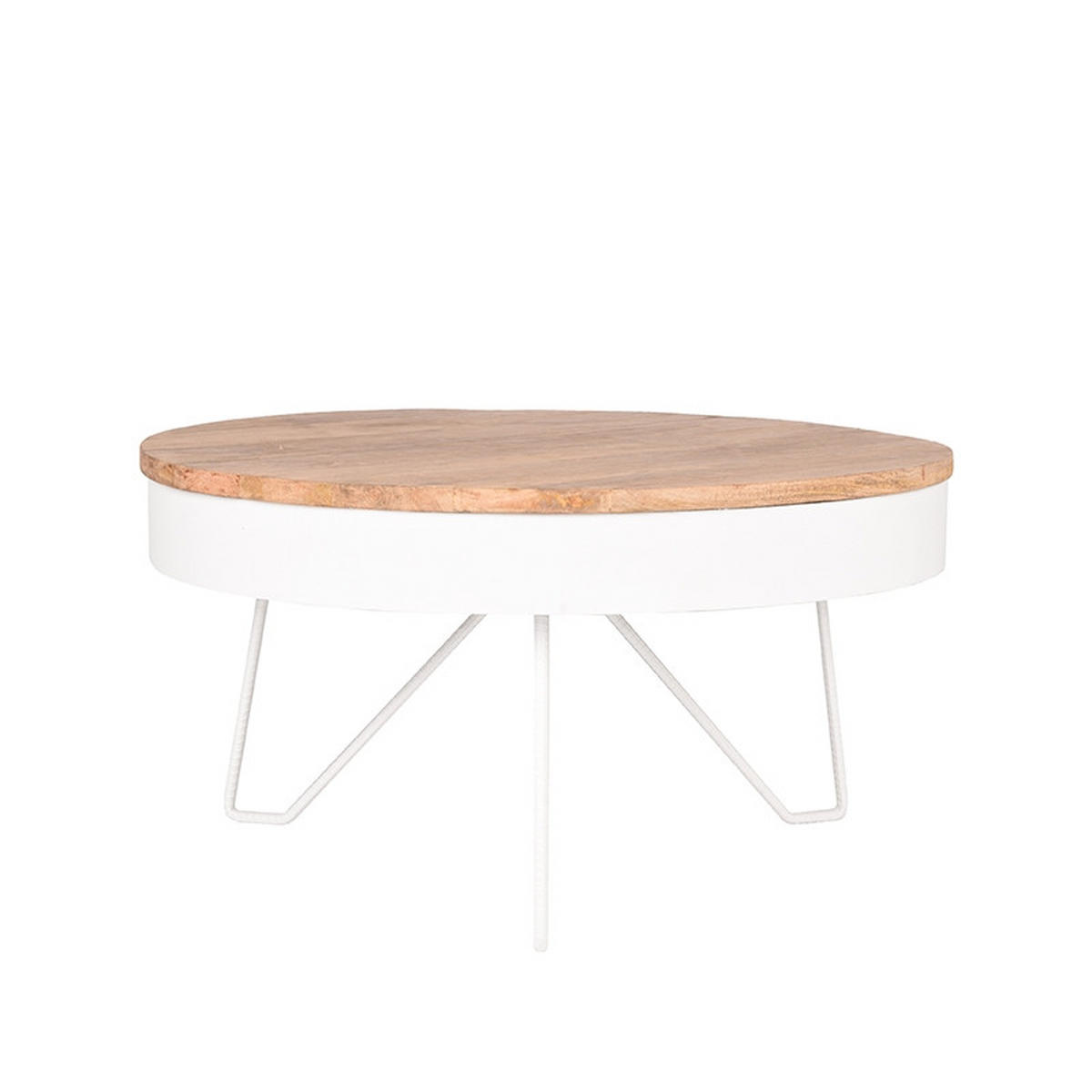 COUCHTISCH Saran Weiß 80/80/43 cm - Weiß, Metall (80/80/43cm) - LABEL51