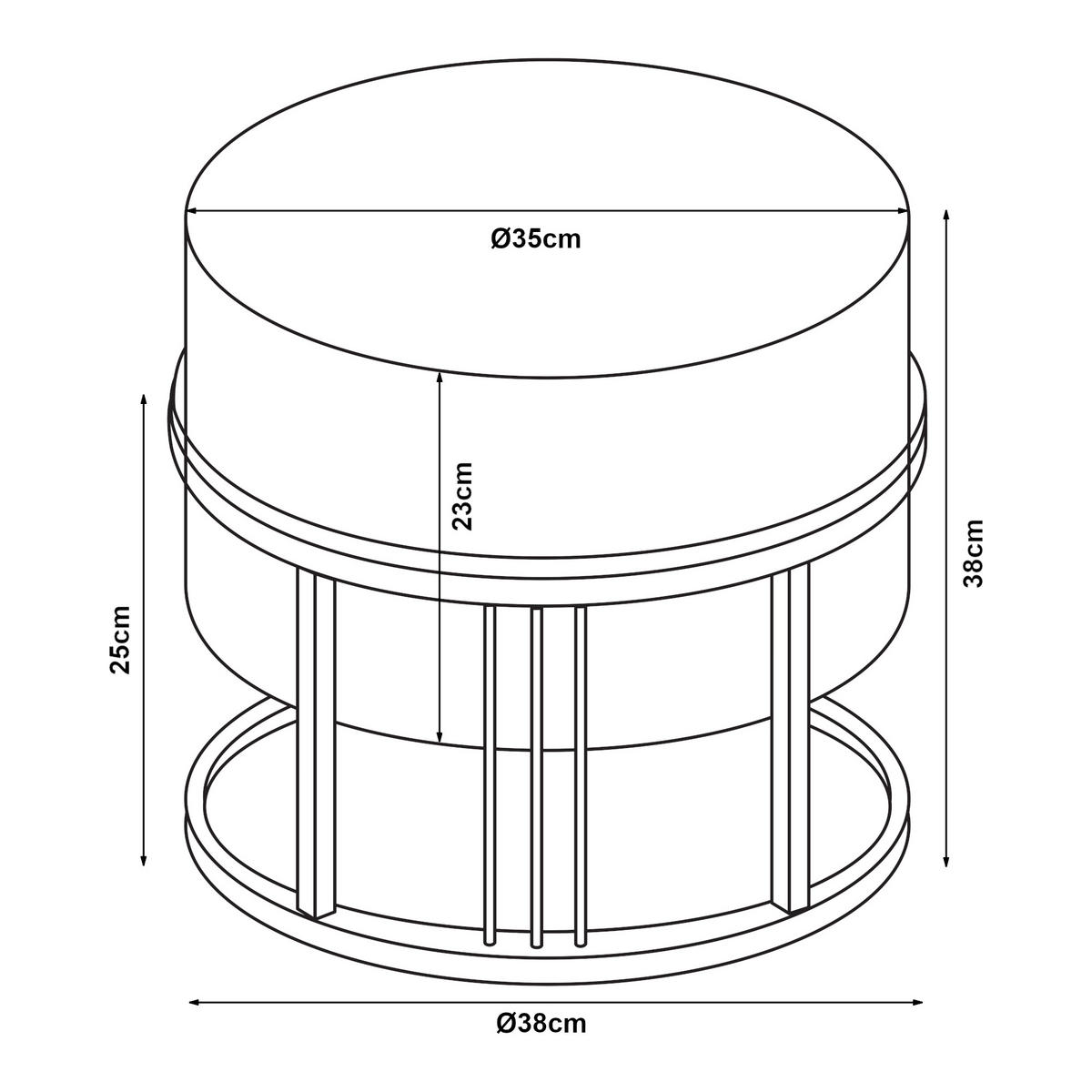 SADA STOLIČEK 2 KS. Tas - černá/béžová, kov/kompozitní dřevo (38/38/38cm) - [en.casa]